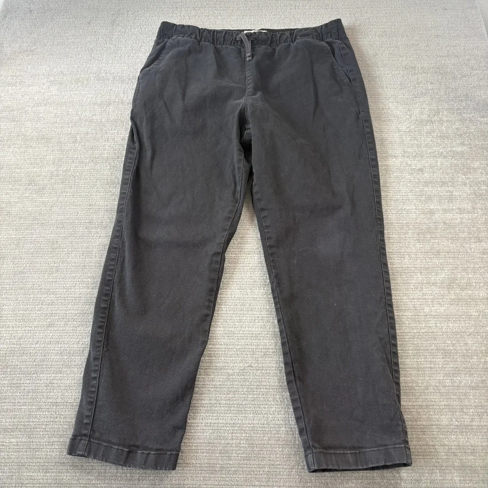 Everlane The Easy Pant Pull On Mens L Faded Black Tapered Drawstring Stretch
